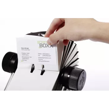 DURABLE VISIFIX® draaibare kaartbox, 500 kaarten capaciteit, A-Z register, zwart 248123