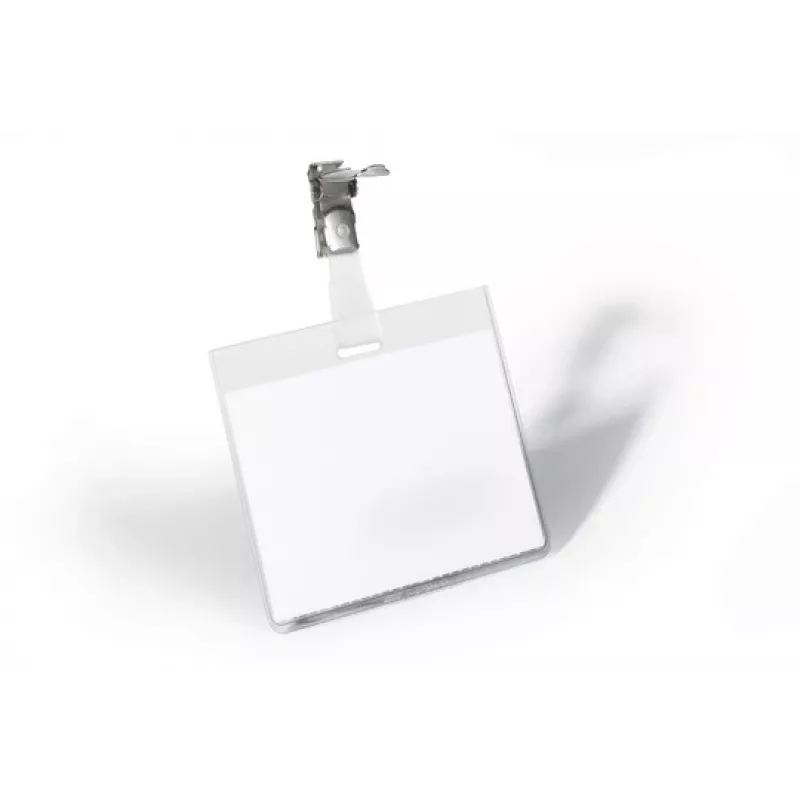 DURABLE VISITOR naamkaarthouder 90 x 60 mm met draaiclip, transparant, 25 stuks (800319)