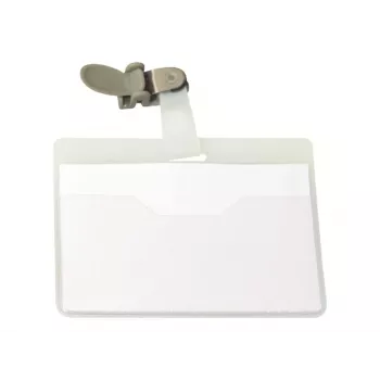 DURABLE VISITOR naamkaarthouder 90 x 60 mm met draaiclip, transparant, 25 stuks (800319)