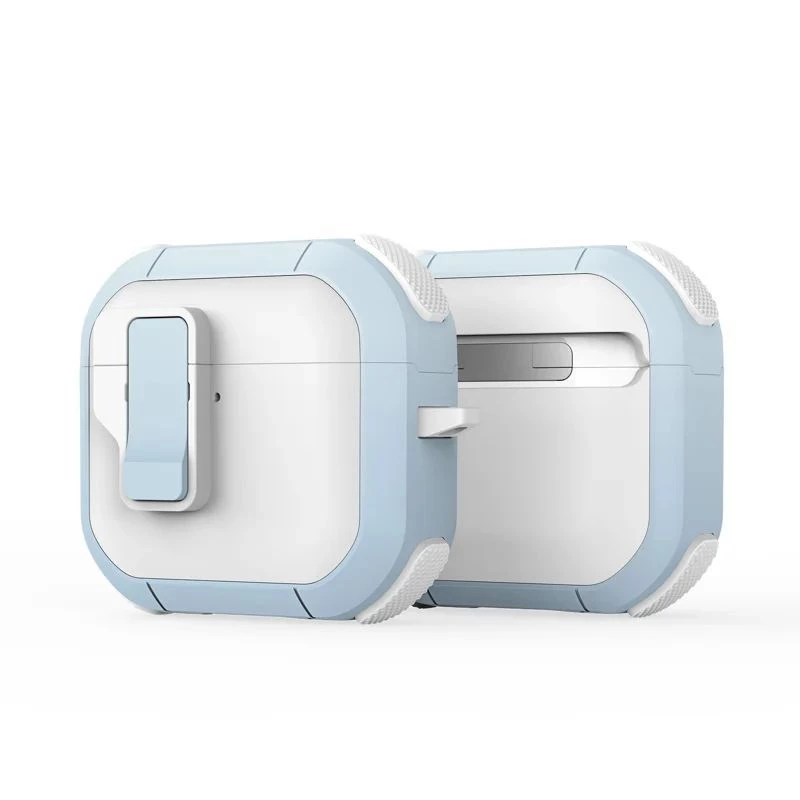 Dux Ducis AirPods 4 PECP-serie PC+TPU cover met haakje wit blauw