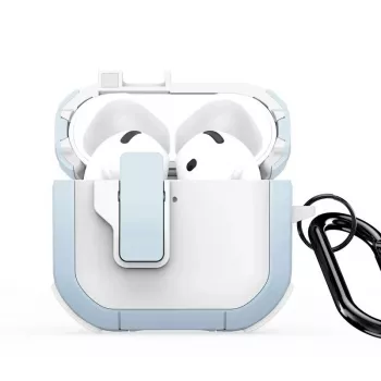 Dux Ducis AirPods 4 PECP-serie PC+TPU cover met haakje wit blauw