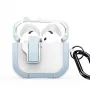 Dux Ducis AirPods 4 PECP-serie PC+TPU cover met haakje wit blauw
