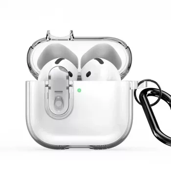 Dux Ducis Apple AirPods 4 PECL Series PC+TPU hoesje met haakje transparant