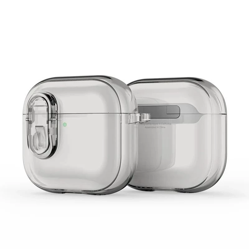 Dux Ducis Apple AirPods 4 PECL Series PC+TPU Cover met Haakje Grijs