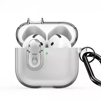 Dux Ducis Apple AirPods 4 PECL Series PC+TPU Cover met Haakje Grijs