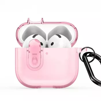 Dux Ducis Apple AirPods 4 PECL Series PC+TPU Cover met haakje roze