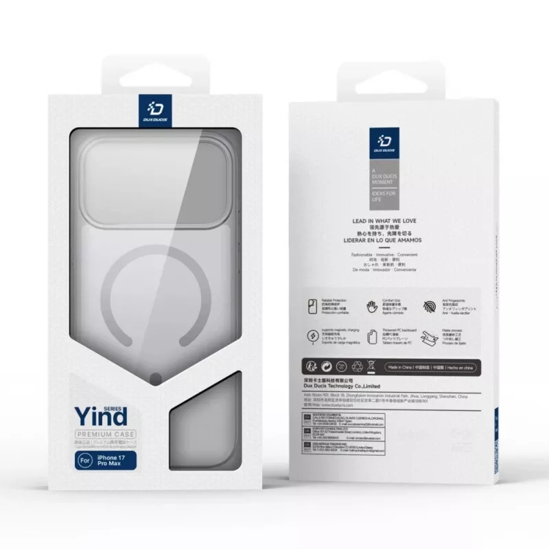 Dux Ducis Apple iPhone 17 Pro Max YIND PC+TPU Case met MagSafe grijs