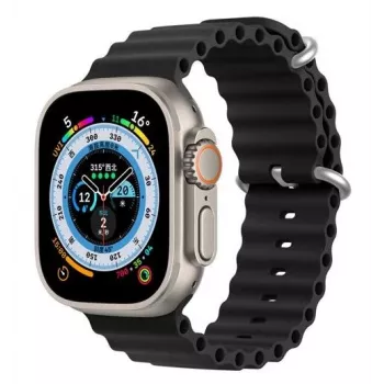 Dux Ducis Apple siliconen armband voor Apple Watch 42/44/45/46/49mm zwart