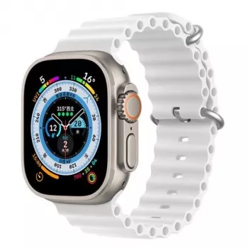 Dux Ducis Apple Siliconen Armband voor Apple Watch 42/44/45/46/49MM wit
