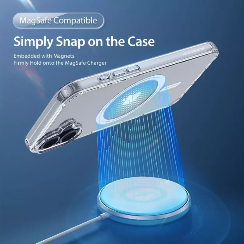 DUX DUCIS Clin Mag Case voor iPhone 16, transparant, MagSafe-compatibel