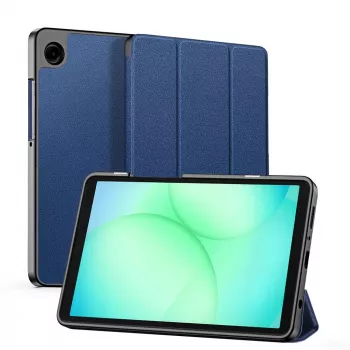 Dux Ducis Domo Series drievoudig opvouwbare standaard PU-leer tablet hoes voor Samsung Galaxy Tab A9 / Tab A11, blauw