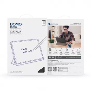 Dux Ducis Galaxy Tab A9 Plus / Tab A11 Plus Domo Series Tri-fold Stand PU Leather tabletcover zwart