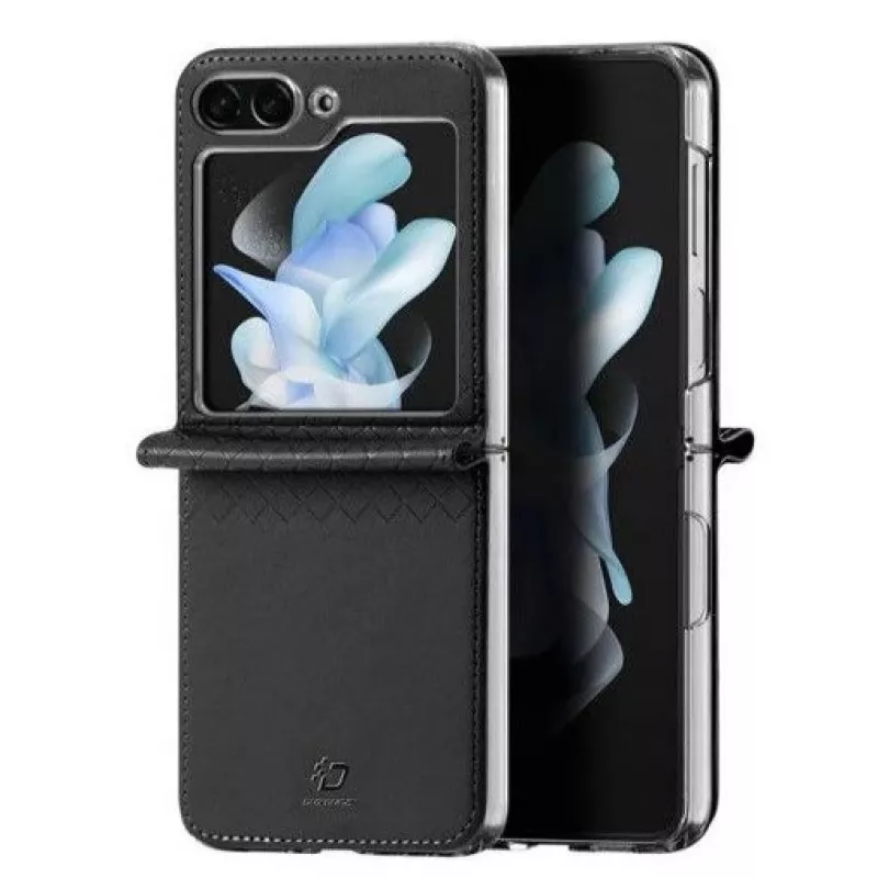 Dux Ducis Galaxy Z Flip5 5G flip leren hoes wallet zwart