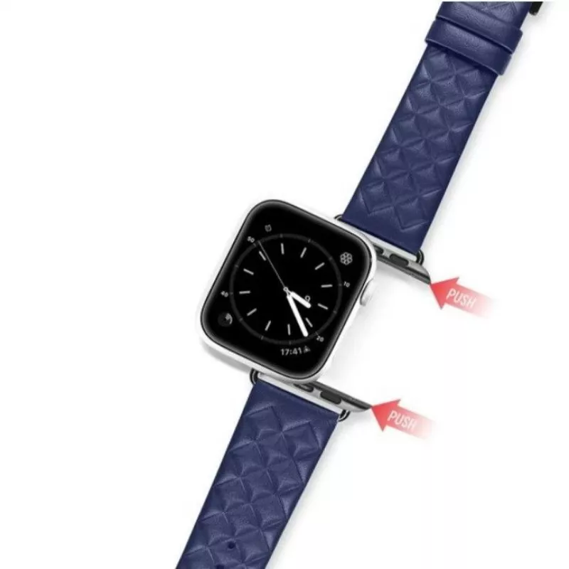 Dux Ducis echt lederen armband voor Apple Watch 38/40/41mm - Blauw