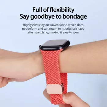 Dux Ducis Mixture Pro rekbare gevlochten horlogeband voor Apple Watch 38/40/41 mm - Guava
