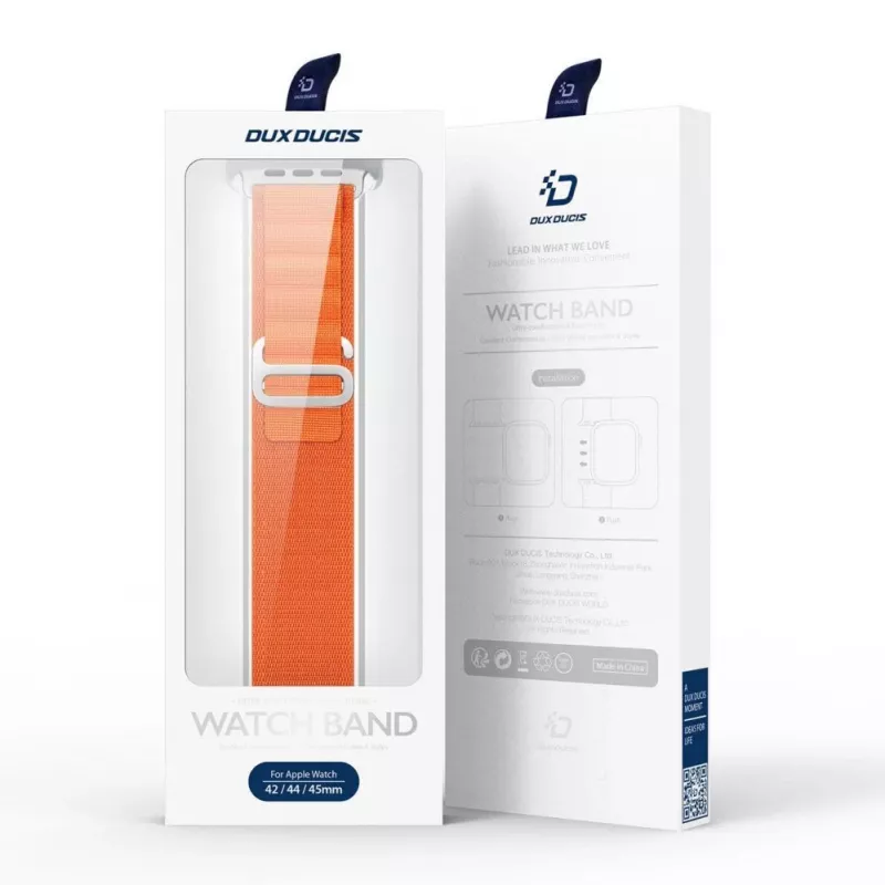 Dux Ducis Nylon Band voor Apple Watch 42/44/45/49 mm Oranje