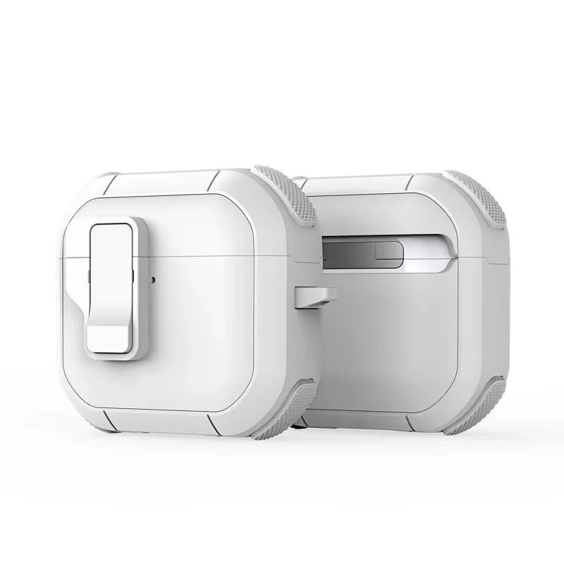 Dux Ducis PECP Series PC+TPU cover met haakje voor AirPods 4, wit