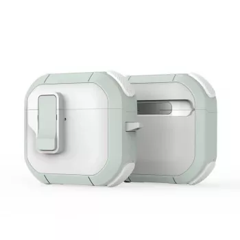 Dux Ducis PECP Series PC+TPU cover met haakje voor AirPods 4, wit groen