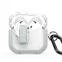 Dux Ducis PECP Series PC+TPU cover met haakje voor AirPods 4, wit groen