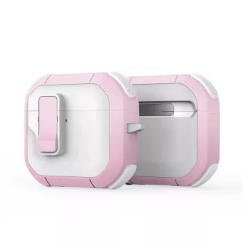 Dux Ducis PECP Series PC+TPU cover met haakje voor AirPods 4, wit roze