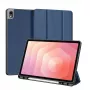Dux Ducis Samsung Galaxy Tab S11 Domo Series tri-fold stand PU leren tablet cover blauw