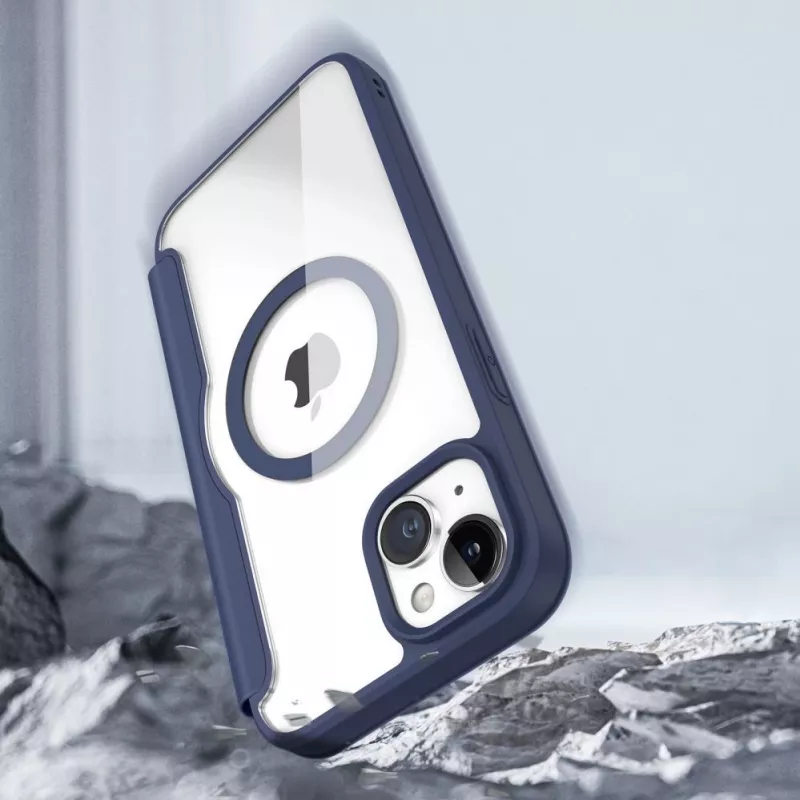 Dux Ducis Skin X Pro Magnetic Flip MagSafe Case voor Apple iPhone 15 Plus - blauw
