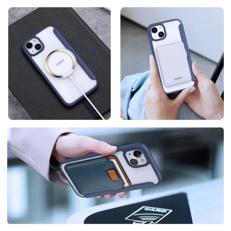 Dux Ducis Skin X Pro Magnetic Flip MagSafe Case voor Apple iPhone 15 Plus - blauw