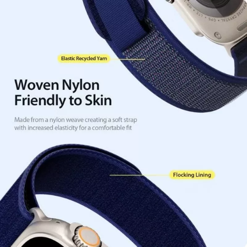 Dux Ducis Sport Velcro Strap voor Apple Watch 42/44/45/46/49mm Blauw