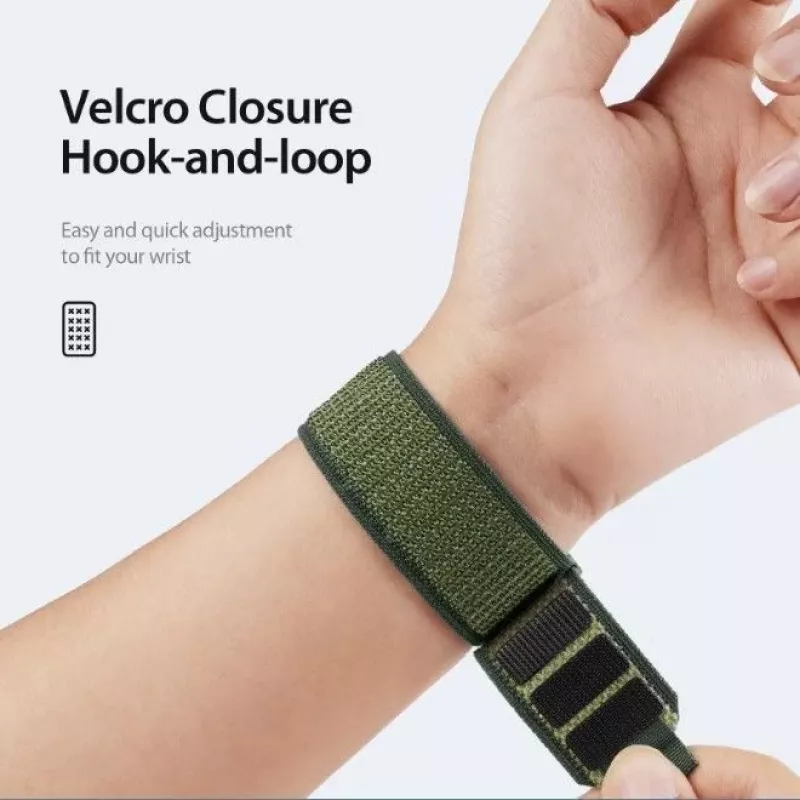 DUX DUCIS Sport klittenband voor Apple Watch 42/44/45/46/49mm groen