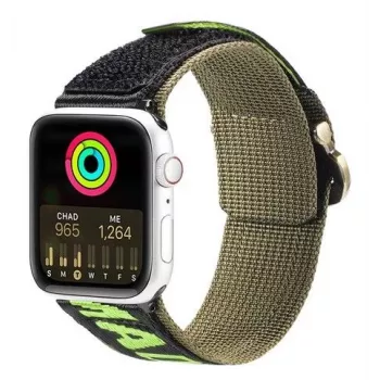 Dux Ducis armband (outdoorversie) voor Apple Watch Ultra, SE, 8, 7, 6, 5, 4, 3, 2, 1 (49, 45, 44, 42 mm) nylonband armband zwart groen