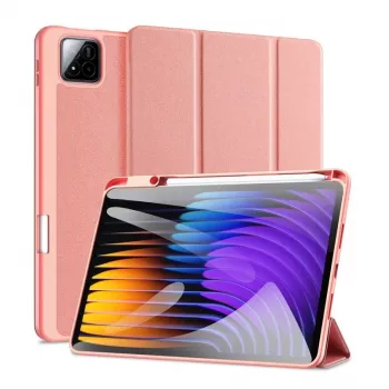 Dux Ducis Xiaomi Redmi Pad 7/7 Pro Domo Series drievoudig opvouwbare standaard PU-leer tabletcover roze