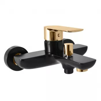 DVT554.5CMATZ inbouw-badkraan met automatische omschakeling, mat zwart/goud