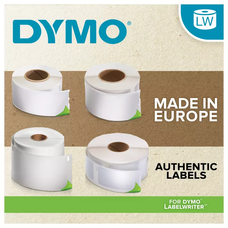 DYMO LabelWriter adresetiketten 99010, 28x89 mm, wit, 2 rollen met elk 130