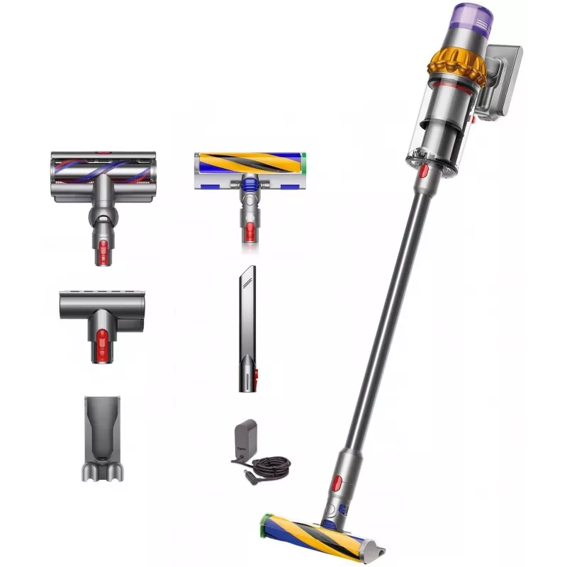 Dyson V15 Detect Absolute accu-stofzuiger, roestvrij staal, 240AW, LCD-display, 60min looptijd
