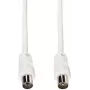 e+p HFT 1 coaxiale antennekabel 1,5m wit 75 ohm IEC stekker naar bus
