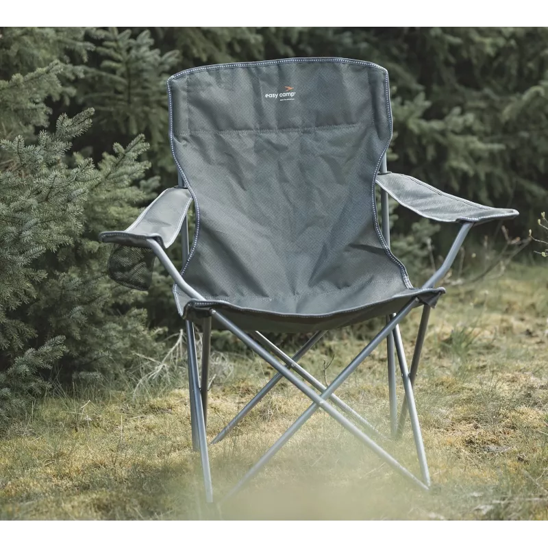 Easy Camp Spruce opvouwbare campingstoel met armleuning - donkergrijs, 110 kg capaciteit