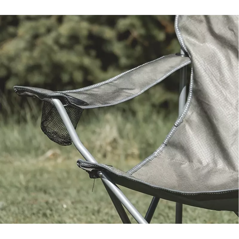 Easy Camp Spruce opvouwbare campingstoel met armleuning - donkergrijs, 110 kg capaciteit