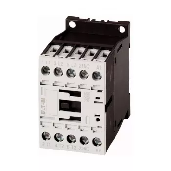 Eaton DILM12-01(24VDC) vermogenscontacteur, 3-polig, 12A AC-3, 24V DC spoel, IP20 – zwart/wit, 45x68mm (276880)