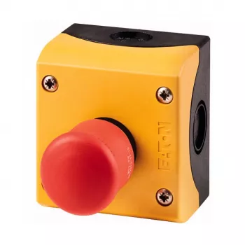 Eaton M22-PV/KC11/IY noodstop paddelknop, rood, 1NO/1NC, IP66, 22,5 mm