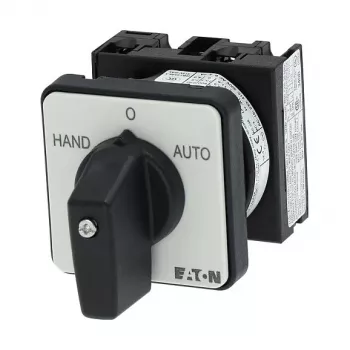 Eaton T0-1-15431/E 1-polige nokkenschakelaar 20A, 690V AC, zwart/grijs, frontbevestiging, IP65