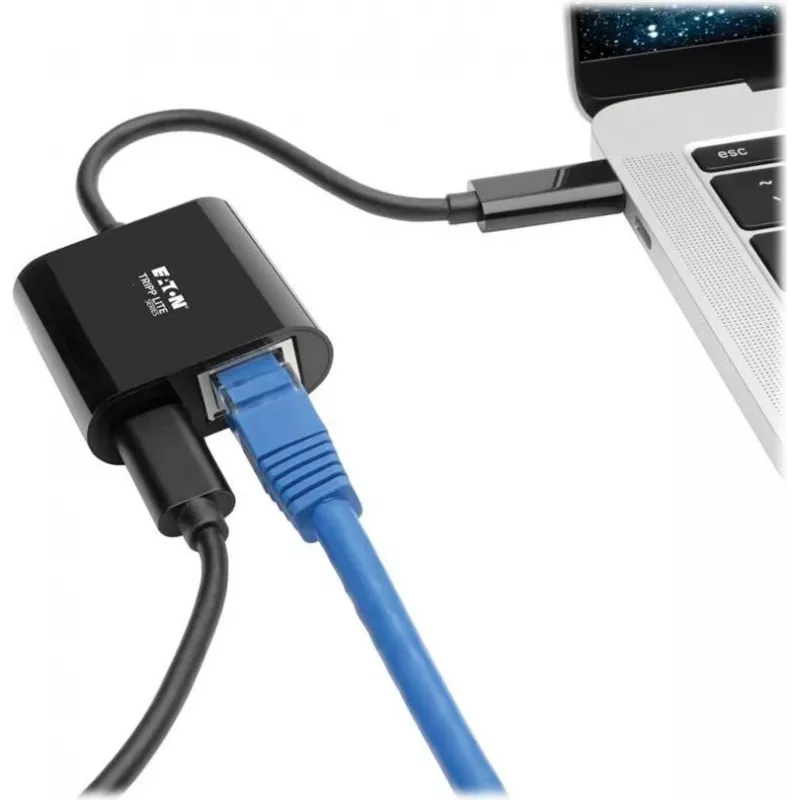 Eaton Tripp Lite U436-06N-GB-C USB-C naar Gigabit Ethernet-adapter met USB-C PD-laadfunctie - Thunderbolt 3 - zwart