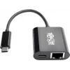 Eaton Tripp Lite U436-06N-GB-C USB-C naar Gigabit Ethernet-adapter met USB-C PD-laadfunctie - Thunderbolt 3 - zwart