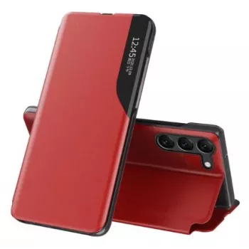 Eco Samsung Galaxy S23+ met Flip-Stand Leather View Case rood