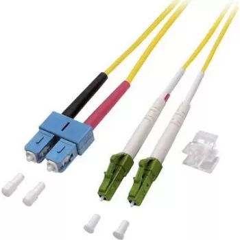 EFB-Elektronik duplex jumper LC/APC-SC 9/125µm OS2 LSZH geel 2,0mm 7,5m