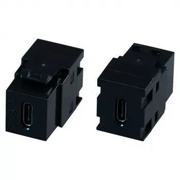 EFB Elektronik EB560 USB-C Keystone-adapter, 10 Gbit/s, 60 W PD, zwart