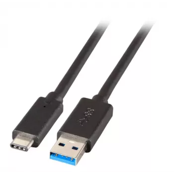 EFB Elektronik USB 3.2 Gen 1 SuperSpeed-kabel, Type-A stekker naar Type-C stekker, 3A, 5 Gbit/s, 0,5 m, zwart