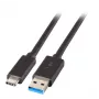 EFB Elektronik USB 3.2 Gen 1 SuperSpeed-kabel, Type-A stekker naar Type-C stekker, 3A, 5 Gbit/s, 0,5 m, zwart