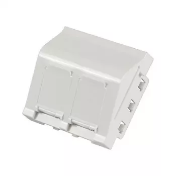 EFB ET-25028 centrale montageplaat voor 2 Keystone-modules, haakse uitlaat, 45x45 mm
