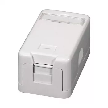 EFB ET-25166 opbouw Keystone-doos, 1 poort, zelfsluitend stofdeksel, reinwit