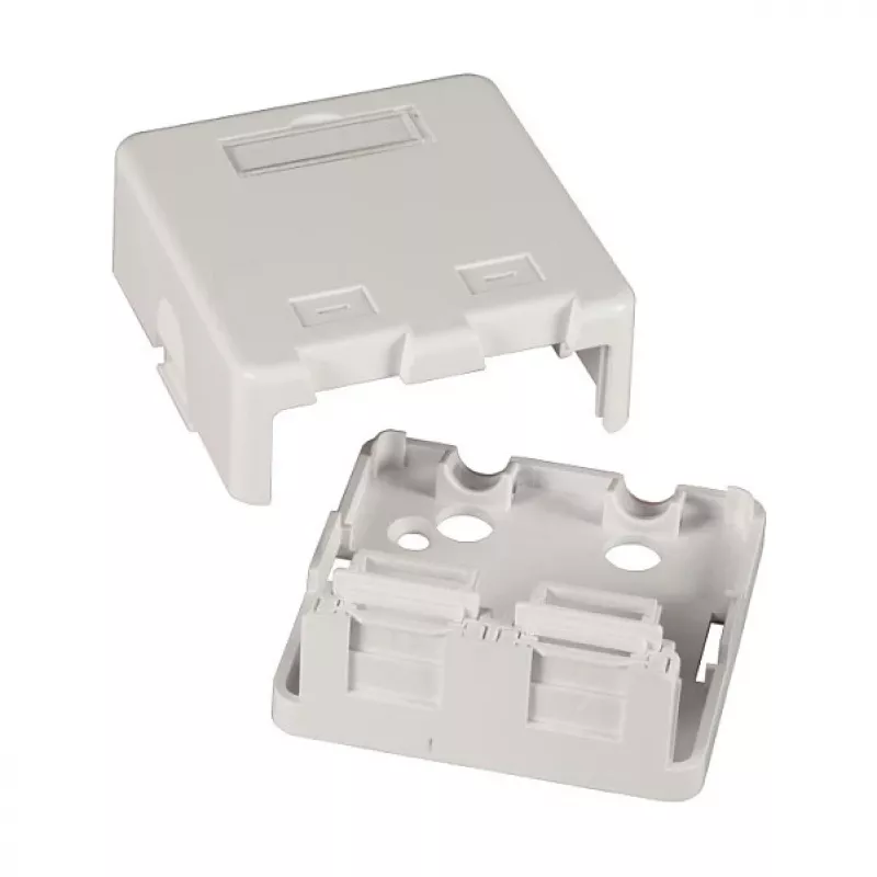 EFB ET-25166 opbouw Keystone-doos, 1 poort, zelfsluitend stofdeksel, reinwit